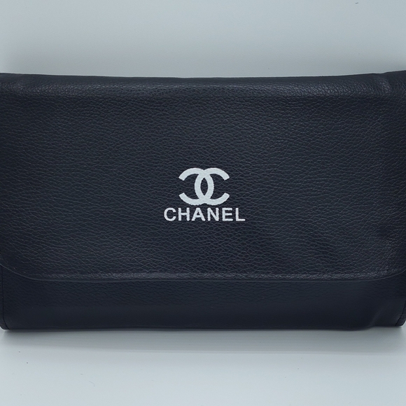 CHANEL Makeup Brush Set Black Roll Case Full Size (12) Professional Brushes Gift - Picture 8 of 9